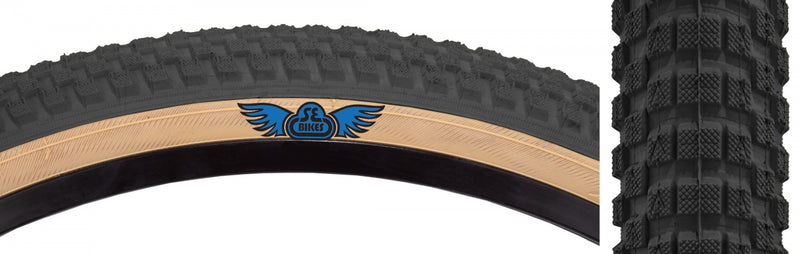Load image into Gallery viewer, Pack of 2 SE Bikes Cub 24 x 2.0 Clincher Wire TPI 65 Black/Tan Reflective BMX