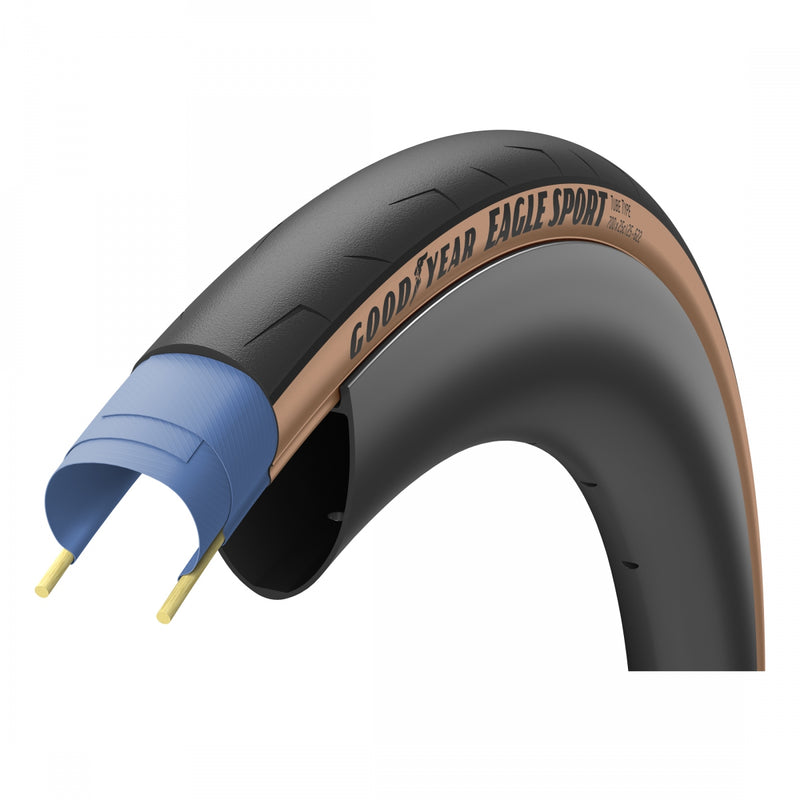 Load image into Gallery viewer, Goodyear Eagle Sport Tire 700 x 25 Clincher Folding Tan Road Bike