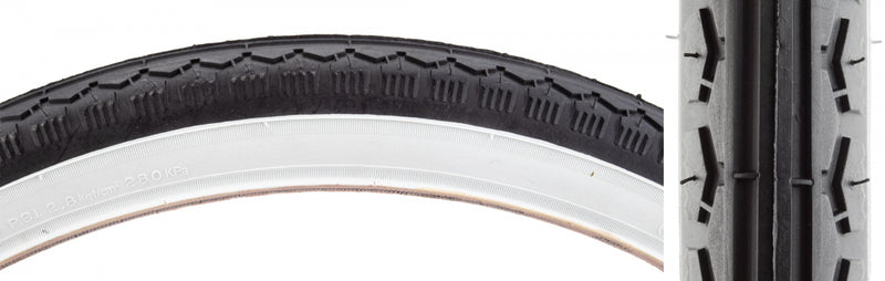 Load image into Gallery viewer, Pack of 2 Sunlite Street 26 x 2.125 Clincher Wire 40 Black/Wht Reflective