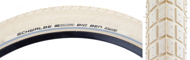 Load image into Gallery viewer, Pack of 2 Schwalbe Big Ben 26x2.15 Clincher Wire TPI 55 Black/Crm Reflective