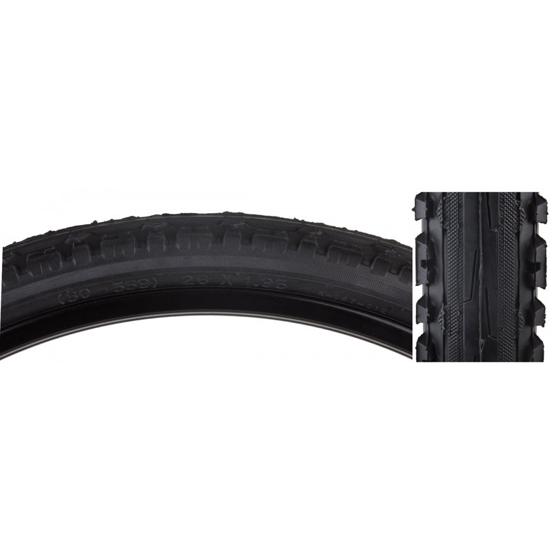 Load image into Gallery viewer, Pack of 2 Sunlite Kross Plus 26 x 1.95 Clincher Wire 65 Black/Black Reflective