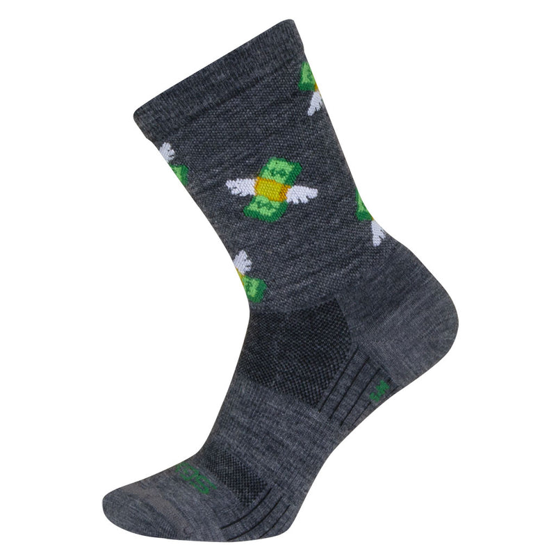 Load image into Gallery viewer, Sockguy Cha Ching Wool Socks, 9-13, Gray NLS