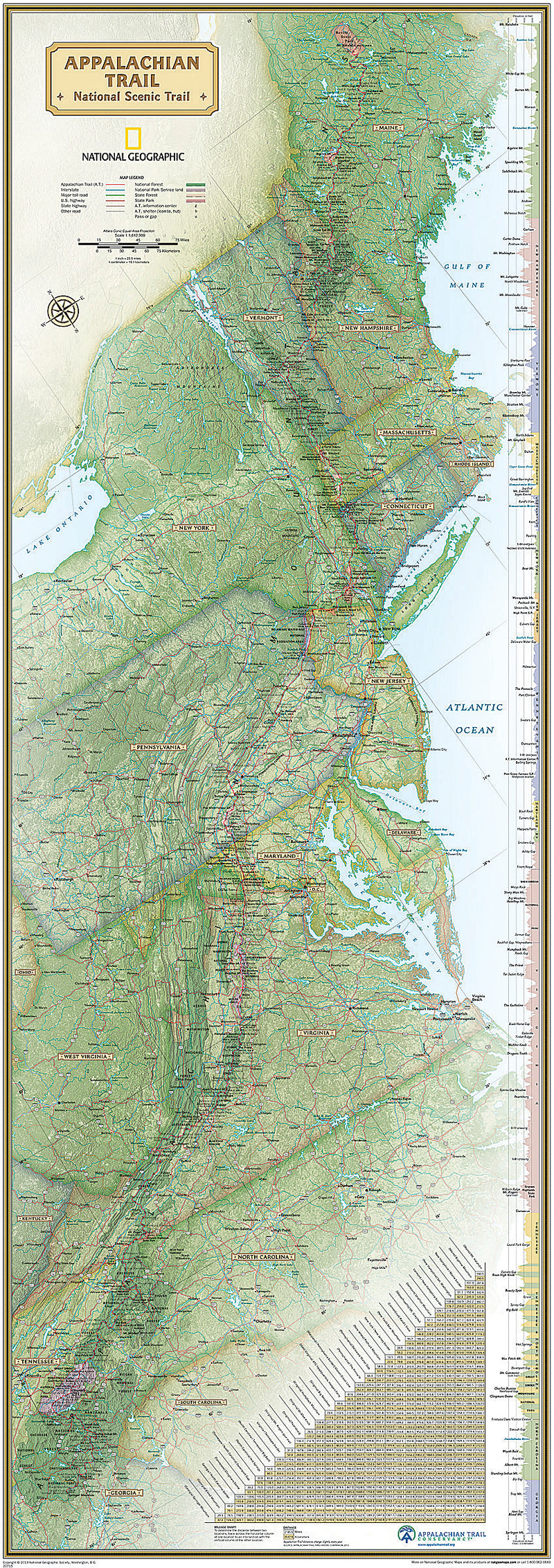Load image into Gallery viewer, National Geographic Appalachian Trail Wall Map: Explore the Beauty of the Appalachian Trail with Detailed NGS Map