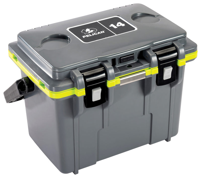 Load image into Gallery viewer, Stay Cool in Style with the Pelican 14qt Elite Cooler in Gray/Green