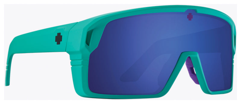 Load image into Gallery viewer, SPY+ Monolith Sunglasses - Matte Teal, Happy Gray Green with Dark Blue Spectra Mirror Lenses