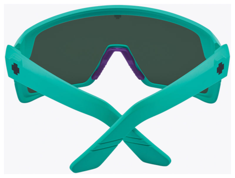 Load image into Gallery viewer, SPY+ Monolith Sunglasses - Matte Teal, Happy Gray Green with Dark Blue Spectra Mirror Lenses