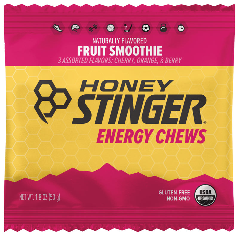 Load image into Gallery viewer, Honey Stinger Organic Energy Chews - Fruit Smoothie Flavor for Natural Energy Boost Pack of 12