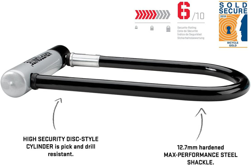 Load image into Gallery viewer, Kryptonite KryptoLok U-Lock 4 x 9" Black w/ Bracket Anti-Rattle Bumpers
