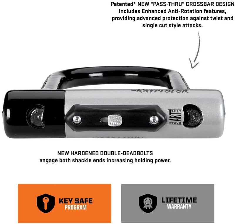 Load image into Gallery viewer, Kryptonite KryptoLok U-Lock 3.25 x 7" Keyed Black Includes Bracket