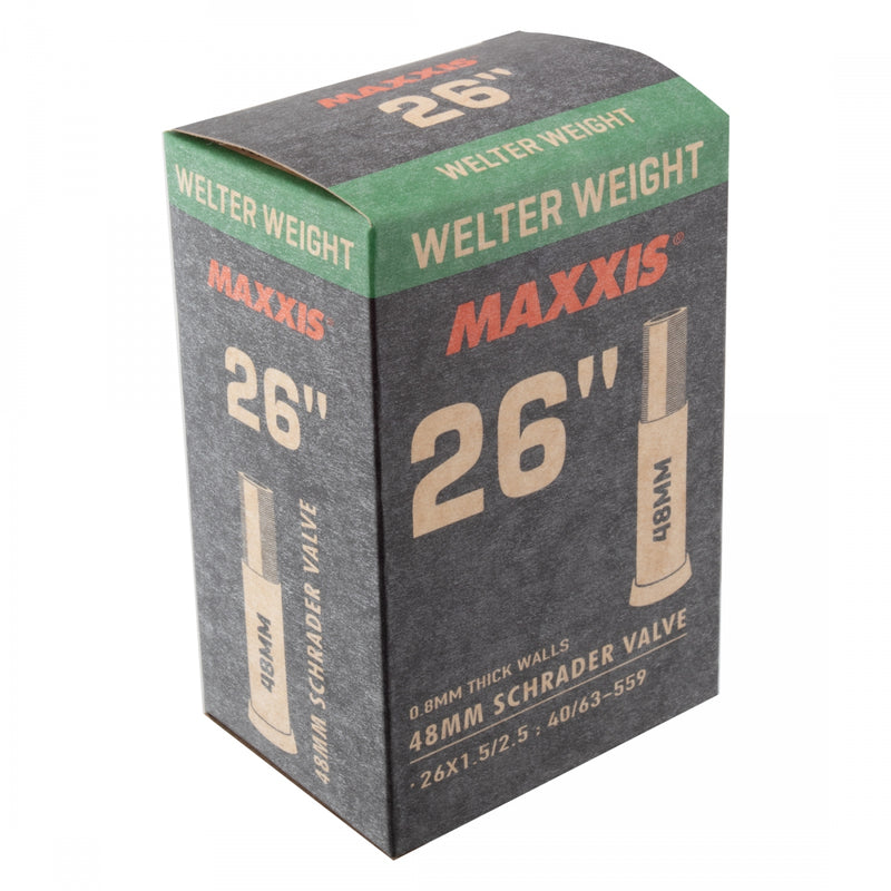 Load image into Gallery viewer, Maxxis Welter Weight Tube 0.8mm, Schrader, Removable, Length: 48mm, 26'', 1.50-2.50, 165g