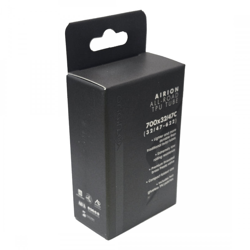 Load image into Gallery viewer, Origin8 Airion TPU Tubes 700x32-47mm Light & Puncture-Resistant All-Road Bike Inner Tubes with Brass Presta Valves (Bundle of 2)