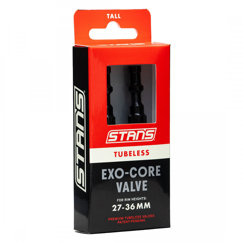Load image into Gallery viewer, Stan's Tubeless Exo-Core Valve Stems - Alloy, Tall, Black, Pair