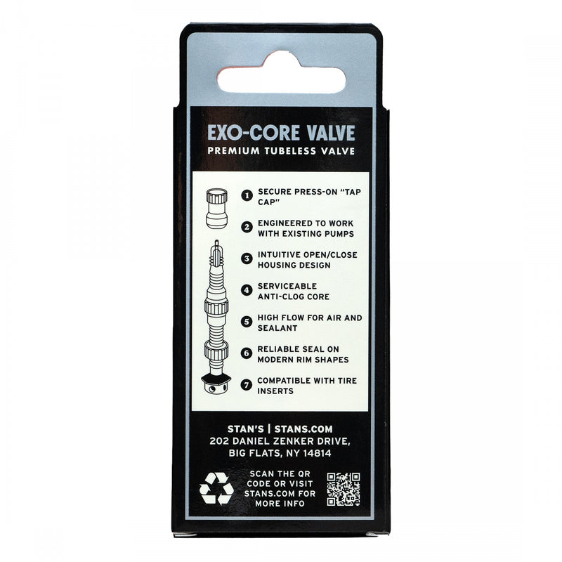 Load image into Gallery viewer, Stan's Tubeless Exo-Core Valve Stems - Alloy, Tall, Black, Pair