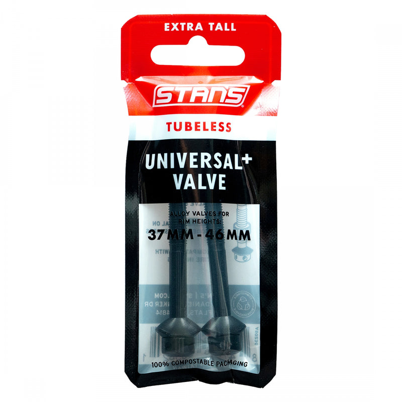Load image into Gallery viewer, Stan's Tubeless Universal+ Valve Stems - Alloy, Extra Tall, 45mm, Black, Pair