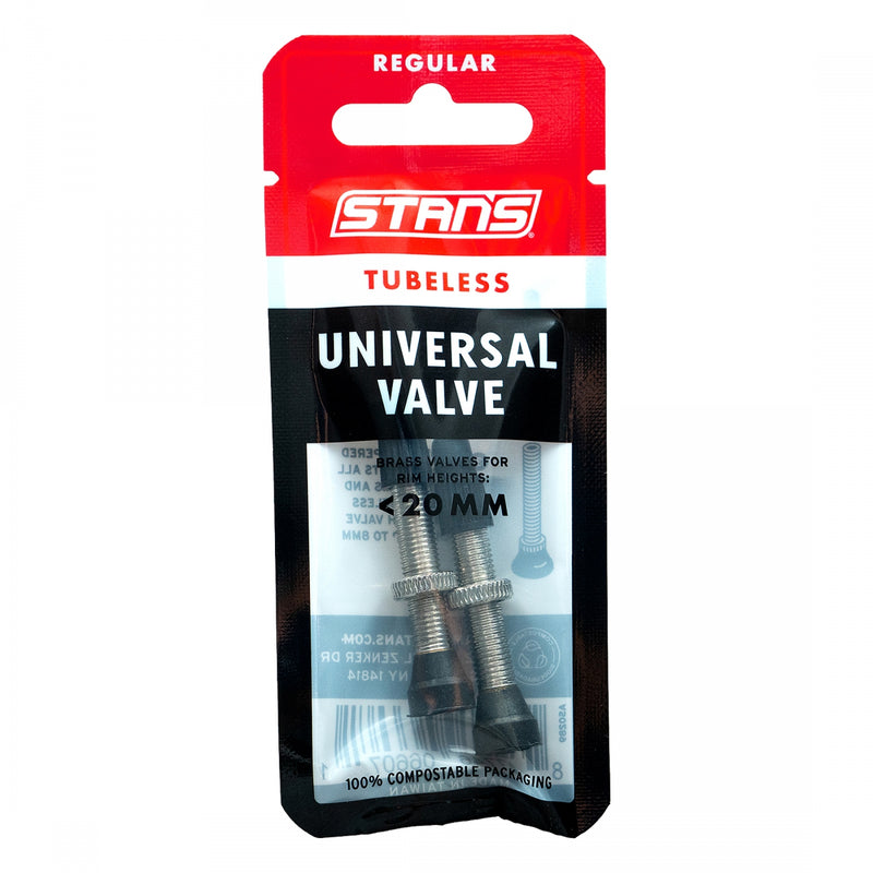 Load image into Gallery viewer, Stan's Tubeless Universal Valve Stems - Brass, Regular, 20mm, Pair