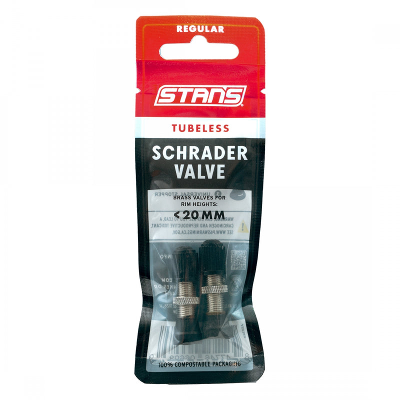 Load image into Gallery viewer, Stan's Tubeless Universal Valve Stems - Brass, Regular, Schrader, Pair