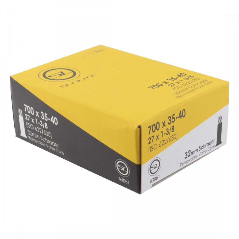 Load image into Gallery viewer, Sunlite Standard Tubes - 700 x 35-40 (27x1-3/8) Schrader Valve 32mm 0d Pack of 2