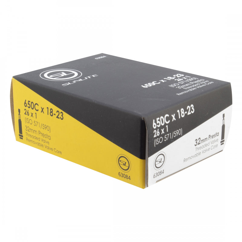 Load image into Gallery viewer, Sunlite Standard Tubes - 650C x 18-23 (26x1), Presta Valve 32mm 0d, Pack of 2