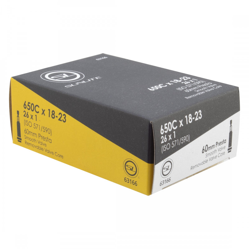 Load image into Gallery viewer, Sunlite Standard Tubes - 650C x 18-23 (26x1), Presta Valve 60mm 0d, Pack of 2