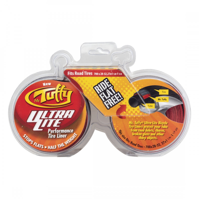Load image into Gallery viewer, Mr Tuffy Mr. Tuffy Ultra Lite Tire Liner 700x28-32 | 27x1-1/8-1-1/4 Pair Red