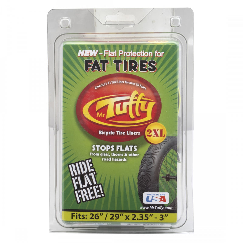 Load image into Gallery viewer, Mr Tuffy 2XL Fat Bike Tire Liner 26/27.5/29x2.35-3.0 Pair Lime