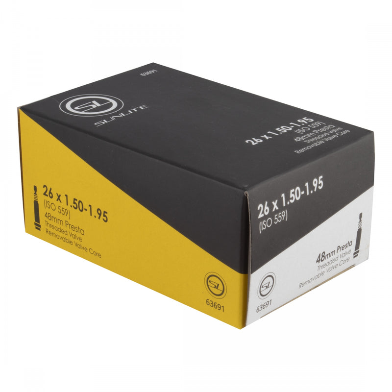 Load image into Gallery viewer, Pack of 2 Sunlite Standard Presta Valve 26x1.50-1.95 PV 48mm 0d