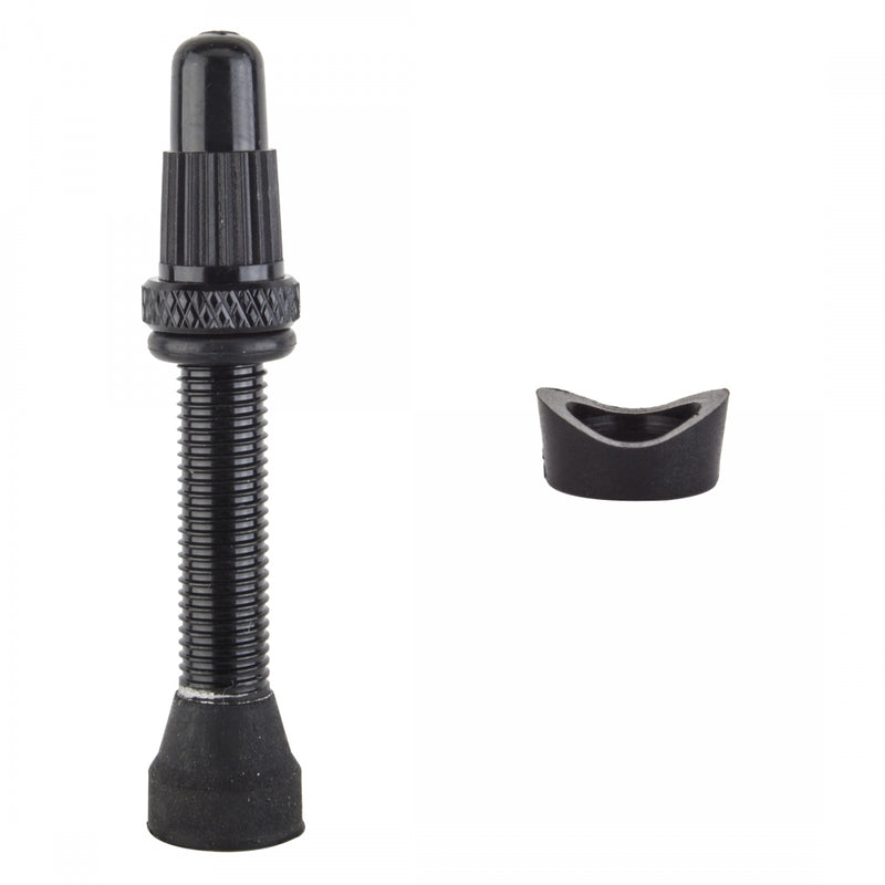 Load image into Gallery viewer, Pack of 2 Origin8 Tubeless Alloy Presta Valve Tubeless Valve 35mm Single Black