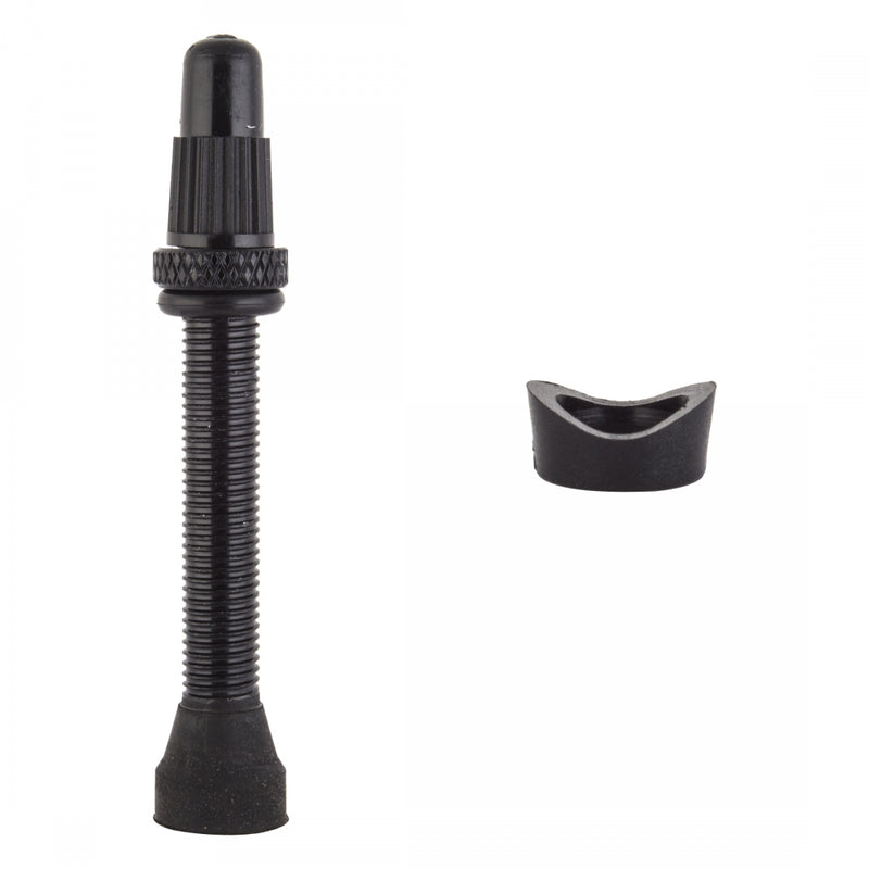 Load image into Gallery viewer, Pack of 2 Origin8 Tubeless Alloy Presta Valve Tubeless Valve 44mm Single Black