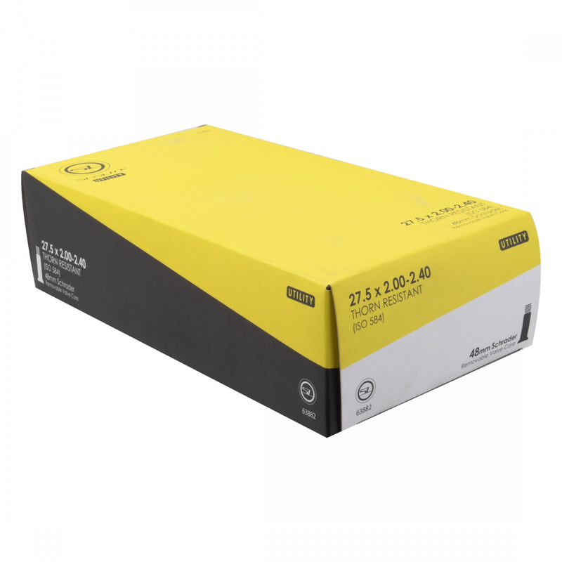 Load image into Gallery viewer, Pack of 2 Sunlite Utili-T Thorn Resistant Schrader Valve Tubes 27.5x2.00-2.40 SV