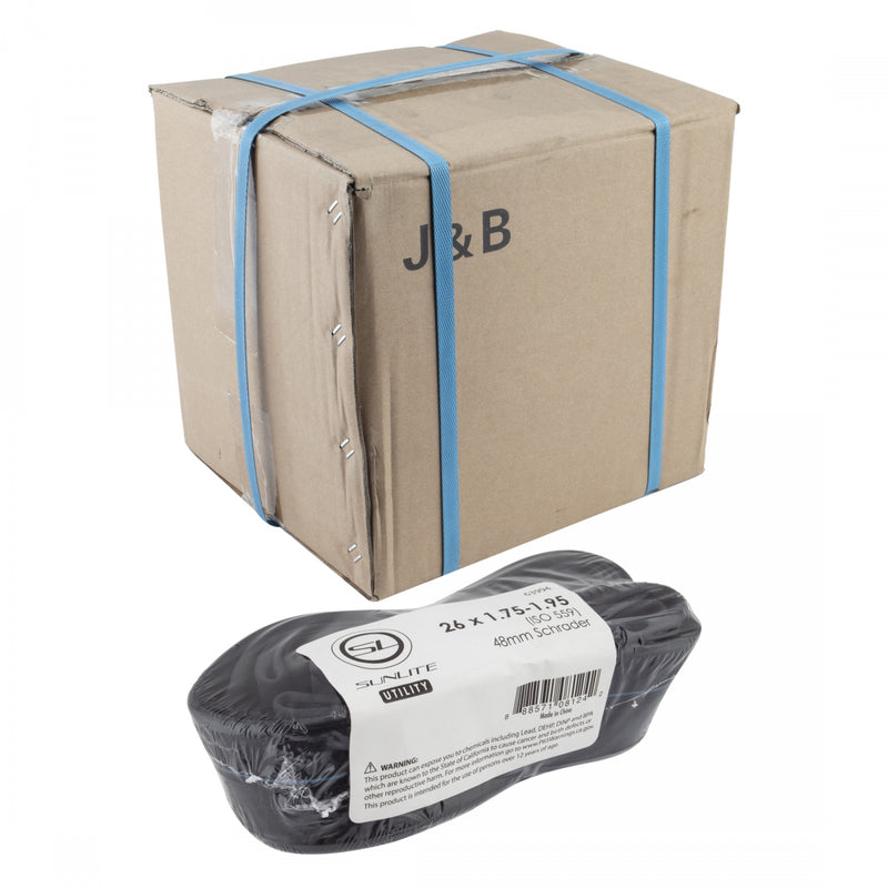 Load image into Gallery viewer, Pack of 2 Sunlite Utili-T Standard Schrader Valve Tubes 26x1.75-1.95 SV 48mm 0d