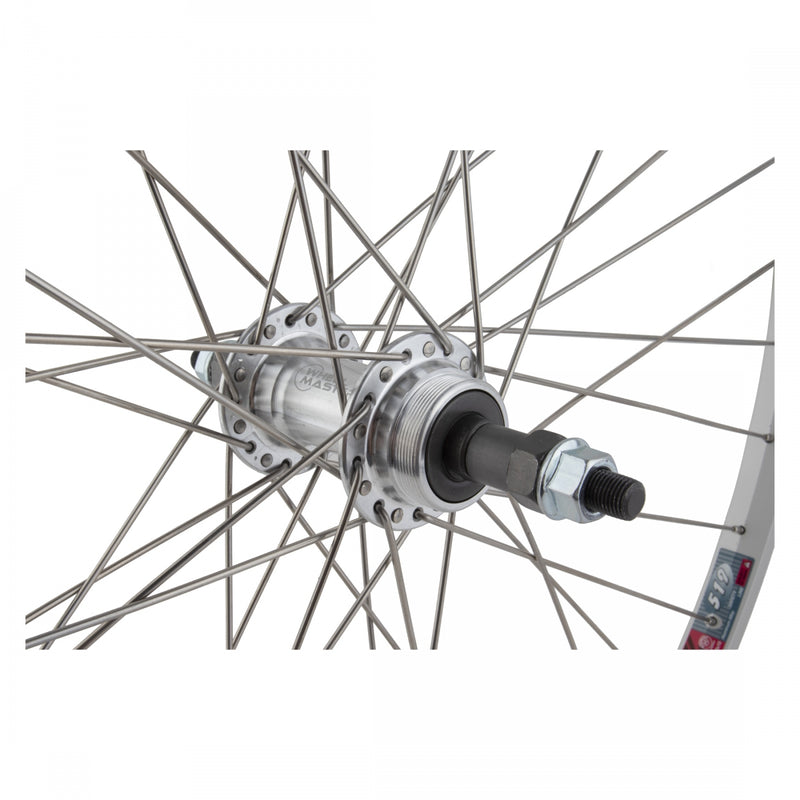 Load image into Gallery viewer, Wheel Master 26in RR B/O 3/8x135mm FW W/M AB-1000 Single Wall Rim Brake Silver