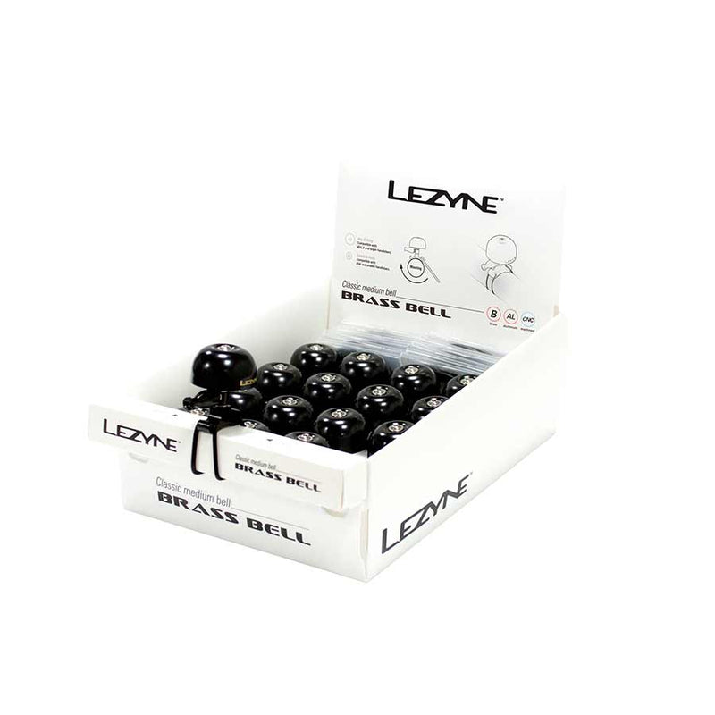 Load image into Gallery viewer, Lezyne Classic Brass Bell Black/Black, Medium, 14pcs