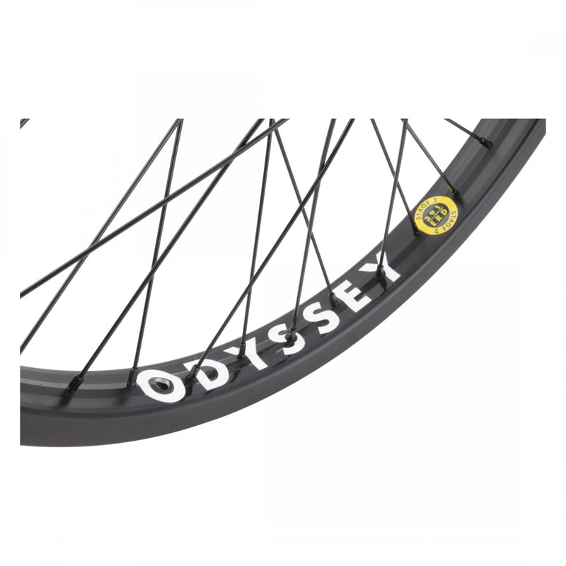 Load image into Gallery viewer, Odyssey Stage-2 Alloy Front Wheel 20in B/O 3/8x100mm Rim Brake Clincher Black