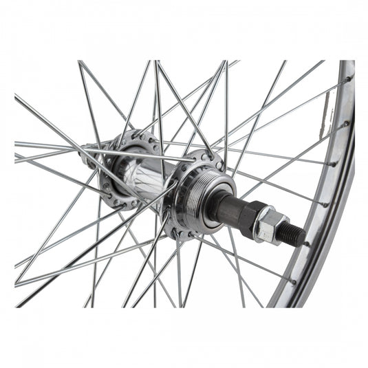 Wheel Master 24in W/M Steel 1.75 Rear B/O 3/8x135mm Freeweel Rim Brake Silver