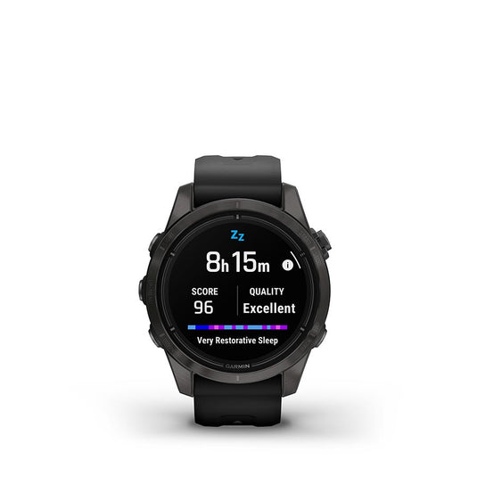 Garmin Epix Pro Sapphire Edition 42mm, Watch, Watch Color: Titanium, Wristband: Black - Silicone