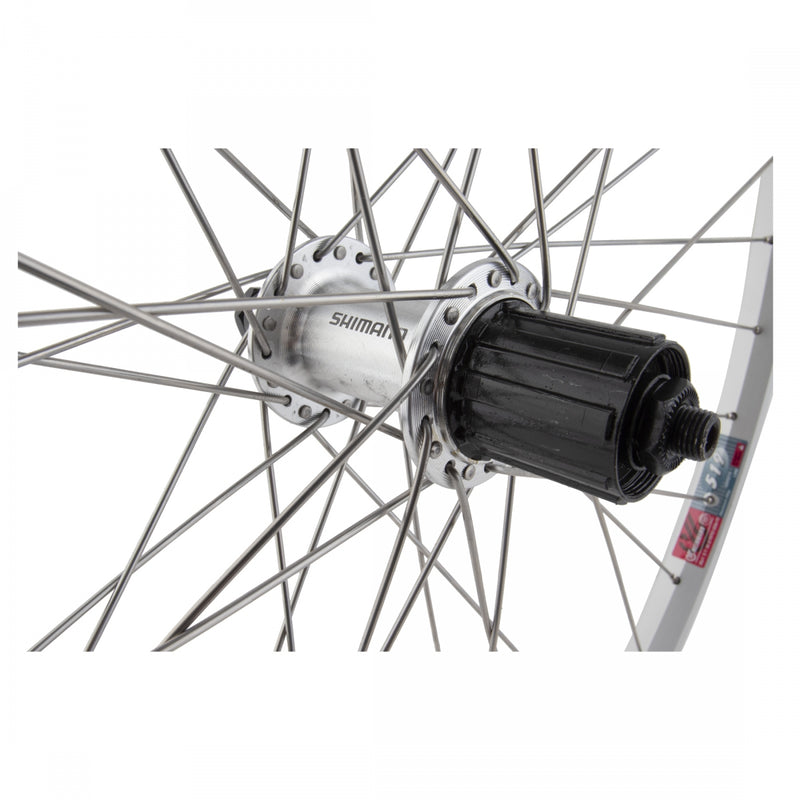 Load image into Gallery viewer, Wheel Master 26in RR QRx135mm Shi TX500 Single Wall Rim Brake 14G SS SL Silver