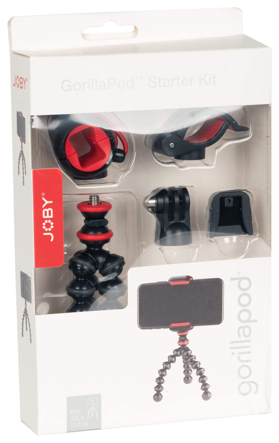 JOBY GorillaPod Starter Kit Black/Red, Flexible, Head Flat Top w/1/4" 20, 5" Less than lb, 6"15.2cm JOBY GorillaPod Starter Kit Black/Red, Flexible, Head Flat Top w/1/4" 20, 5" Less than lb, 6"15.2cm