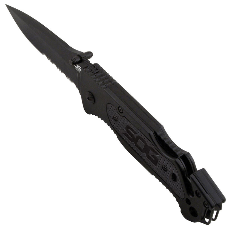 Load image into Gallery viewer, SOG Escape Black - Compact and Reliable Survival Tool