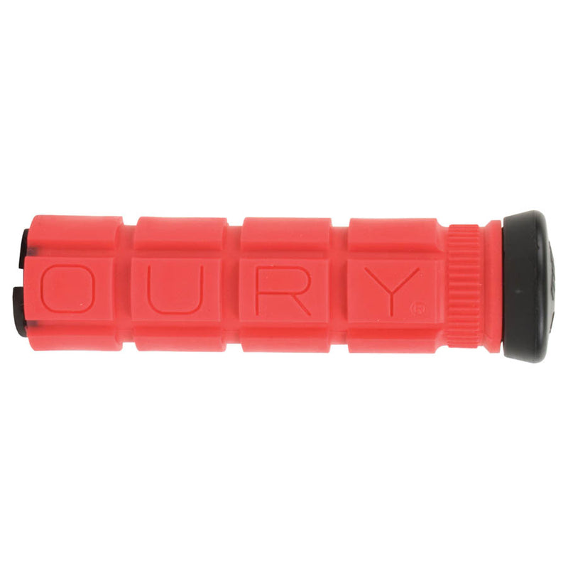 Load image into Gallery viewer, Oury Lock-On Bonus Pack Grips Red Includes Snap Caps Made By ODI 120mm Round