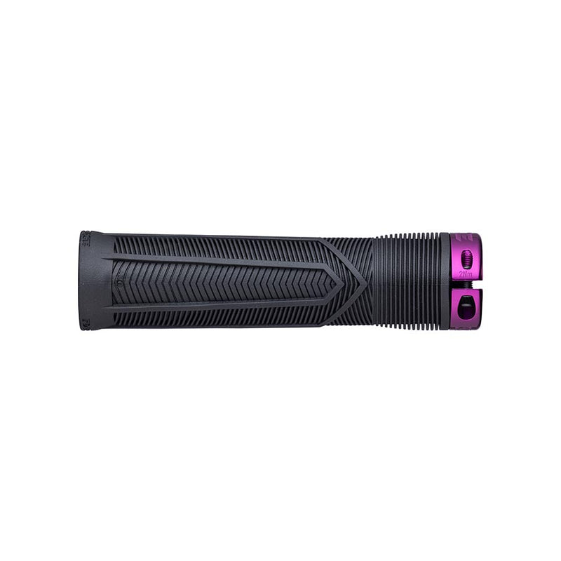 Load image into Gallery viewer, RaceFace Chester Grips - Lock-On, Black/Purple, 31mm