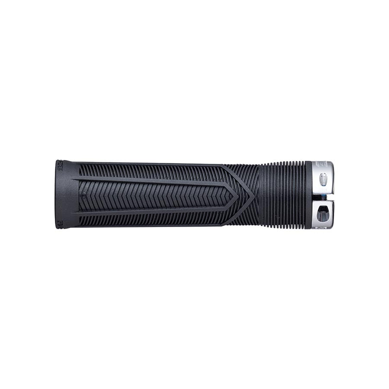 Load image into Gallery viewer, RaceFace Chester Grips - Lock-On, Black/Silver, 31mm