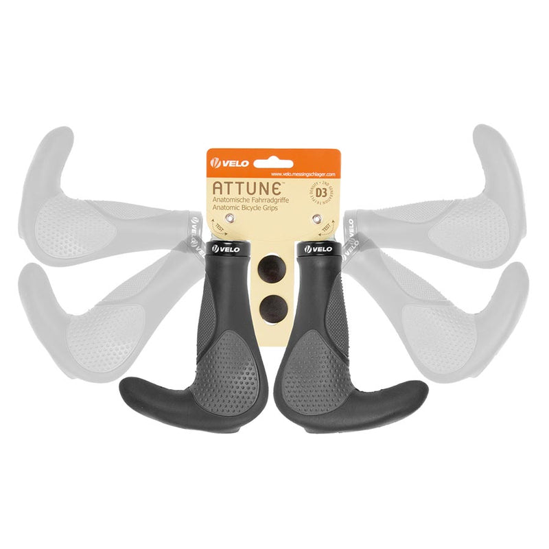 Load image into Gallery viewer, Velo Attune D3 Grips 138mm Black/Grey