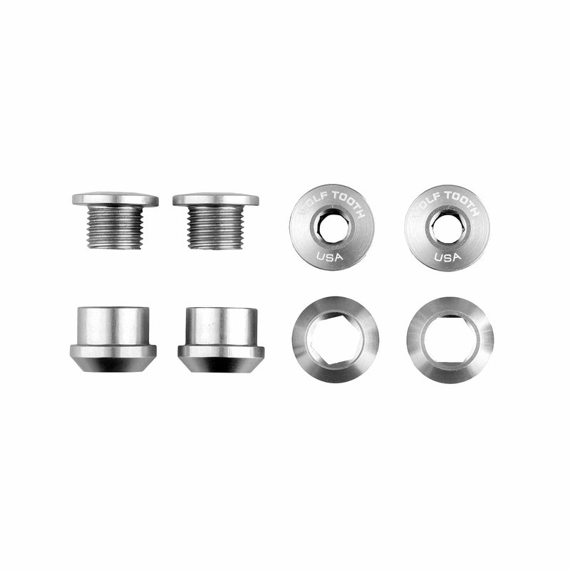 Load image into Gallery viewer, Wolf Tooth 4-Pack Red Aluminum 7075-T6 Chainring Bolts - Universal 1x Bike Components, Dual Hex Fittings, Lightweight & Durable Performance