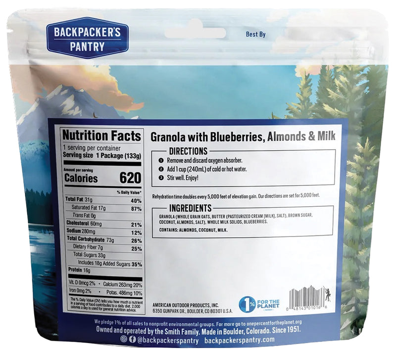 Load image into Gallery viewer, Backpackers Pantry Bp Breakfast Granola W/blubrries & Milk 1p Meals