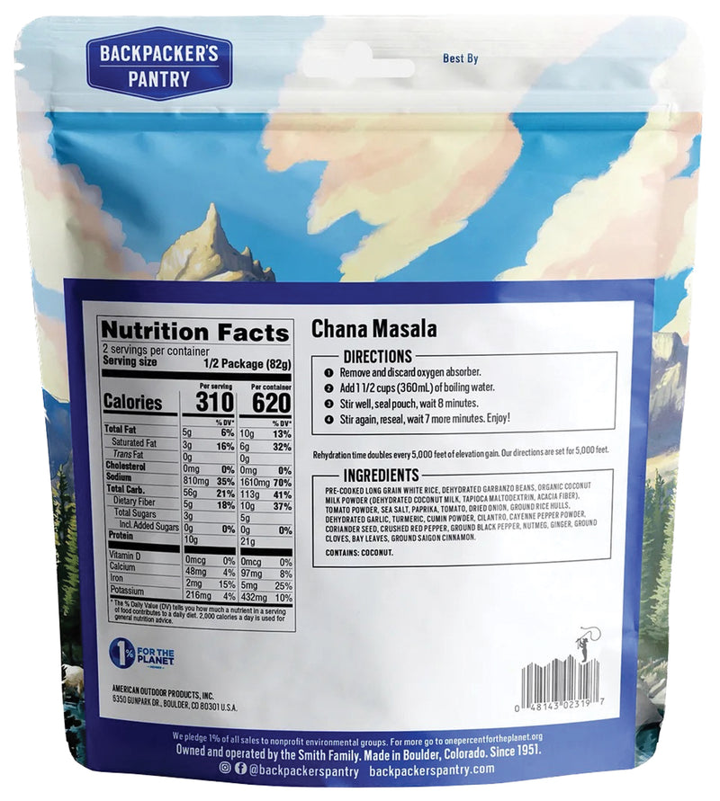 Load image into Gallery viewer, Backpacker's Pantry Chana Masala (Vegan) 2-Serving Dehydrated Meal