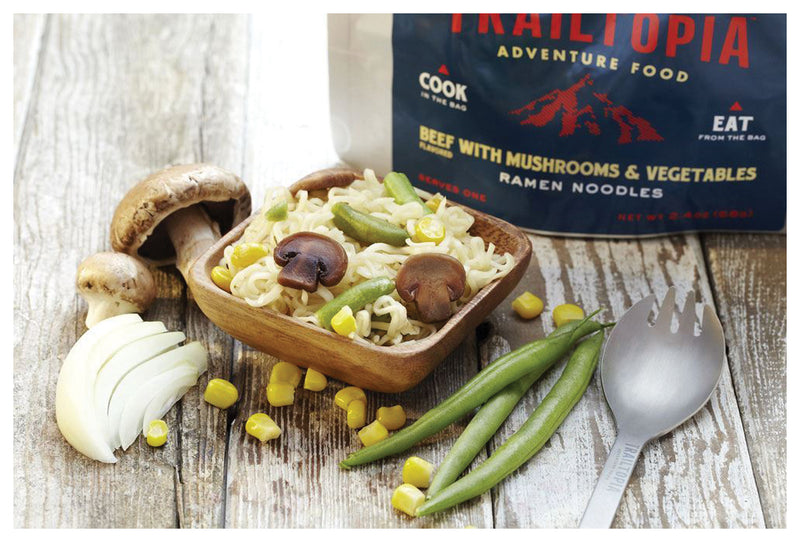 Load image into Gallery viewer, Trailtopia Beef and Vegetable Ramen: Delicious Backpacking Meal for Outdoor Adventures