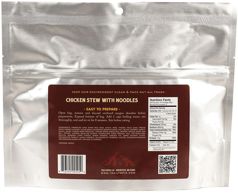 Load image into Gallery viewer, Trailtopia Chicken Stew with Noodles: Delicious Backpacking Meal for Outdoor Adventures