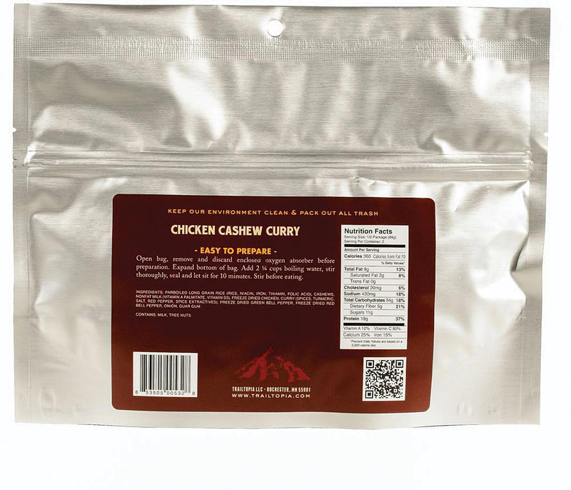 Load image into Gallery viewer, Trailtopia Gluten Free Chicken Cashew Curry: Delicious and Convenient Trail Meal