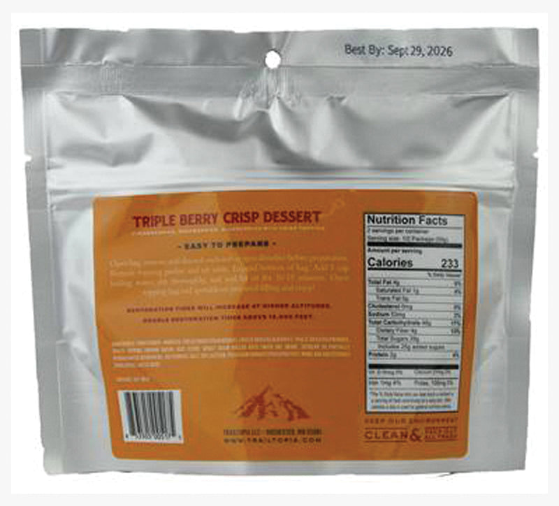 Load image into Gallery viewer, Trailtopia Desserts Triple Berry Crisp Gluten-Free Meal - Delicious Backcountry Treat!