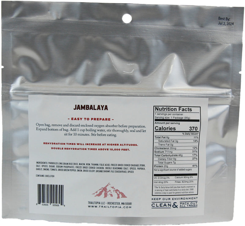 Load image into Gallery viewer, Trailtopia Gluten Free Jambalaya Single Serve Meal - Delicious and Convenient Trail Food